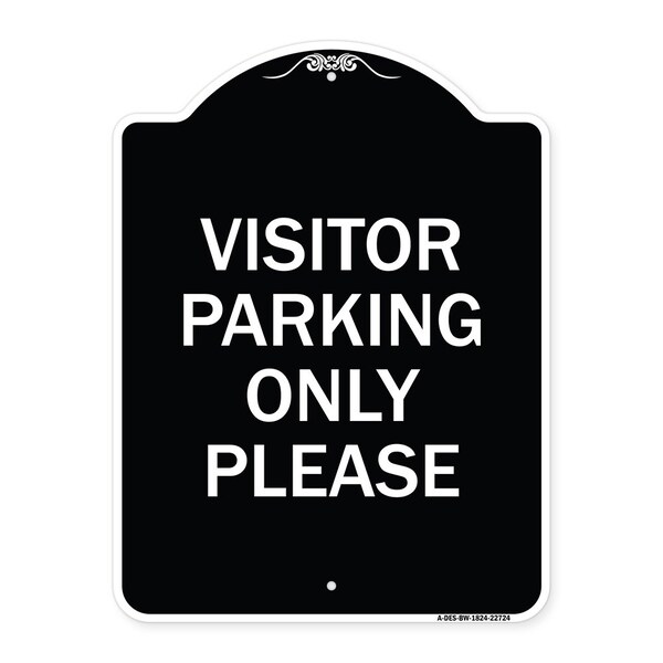 Signmission Visitor Parking Visitor Parking Please Heavy-Gauge Aluminum Sign, 24" x 18", BW-1824-22724 A-DES-BW-1824-22724 - main